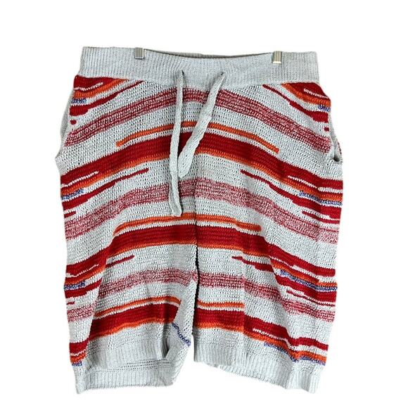 Zara Mens Shorts Gray Multicolor Stripe Pull On Knitted 36 Waist - Picture 1 of 11